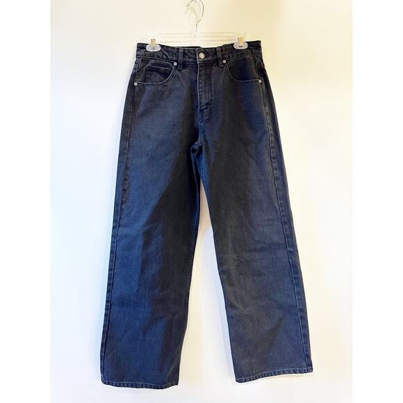 Pool House New York Tokyo Dad Jeans Baggy Wide-Leg Black Dark Wash 30 - Picture 2 of 12